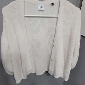 CAbi Cream Button-Up Cardigan